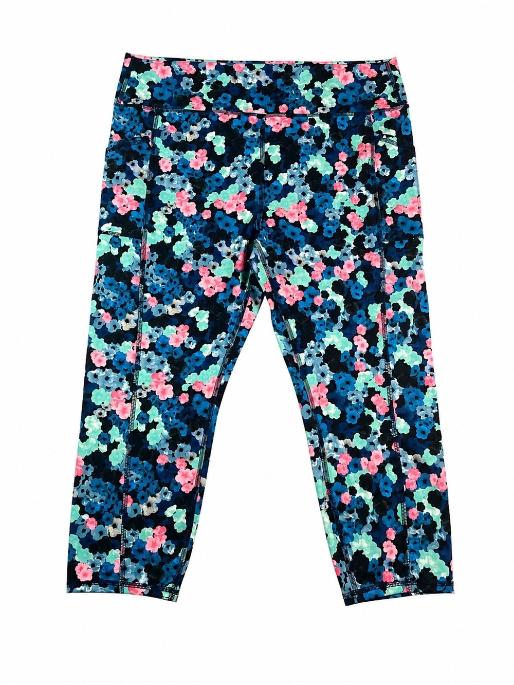 Brisas Floral Capri Leggings Activewear Yoga Running Workout Pants Cottagecore